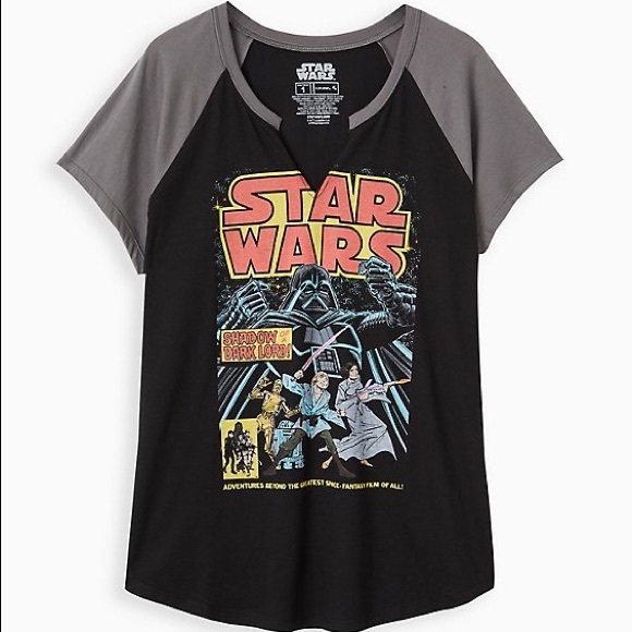 Torrid CLASSIC FIT RAGLAN TEE - STAR WARS BLACK sz 4 - Picture 1 of 4